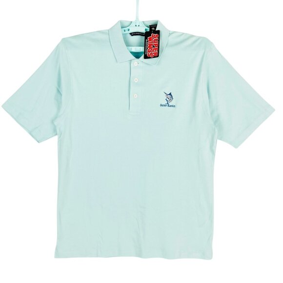 Baypointe Men's Aqua Polo Shirt Size XL Marlin Embroidery Short Sleeve NWT - Picture 1 of 10